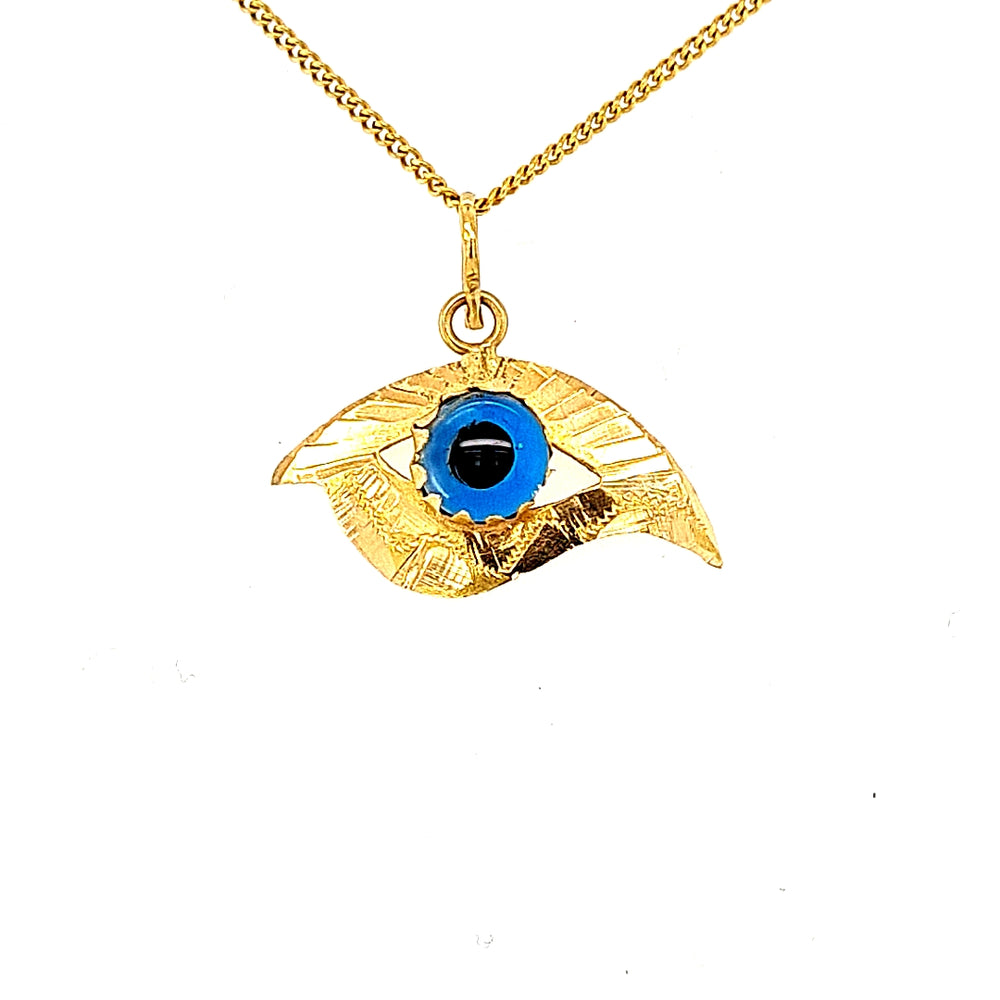 Ladies Gold Evil Eye Pendant