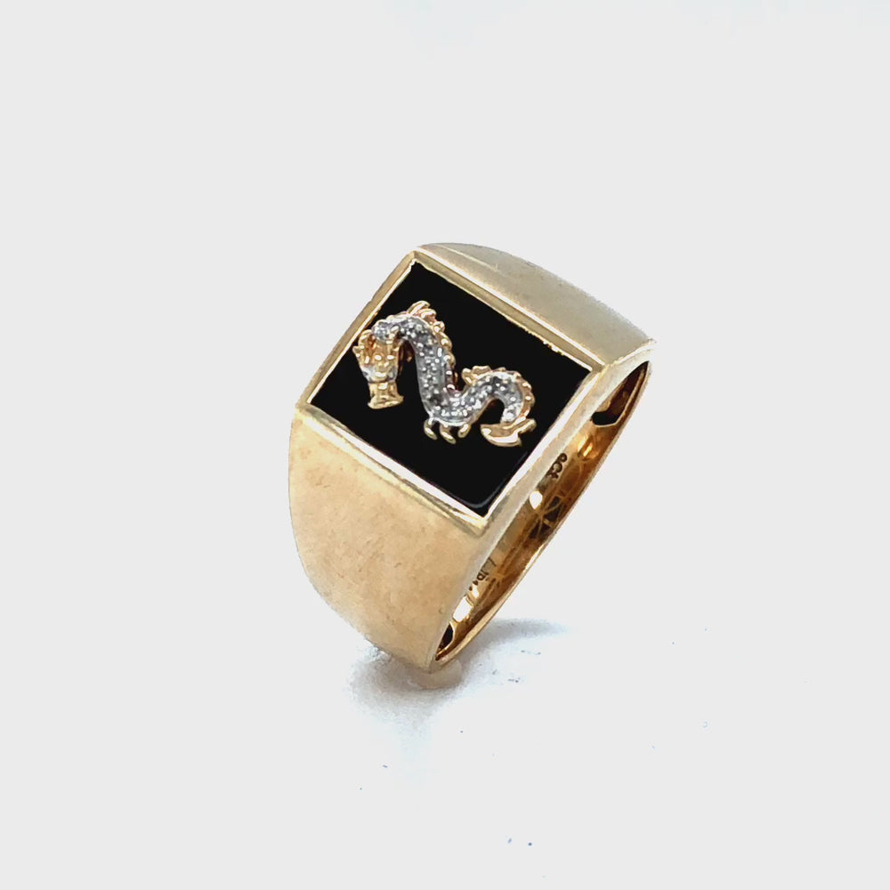 
                  
                    Load and play video in Gallery viewer, Men’s Yellow Gold Dragon Ring
                  
                